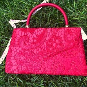 Wedding, promo, night out .lace, satin.evening bag,  shoulder and hand holder.
